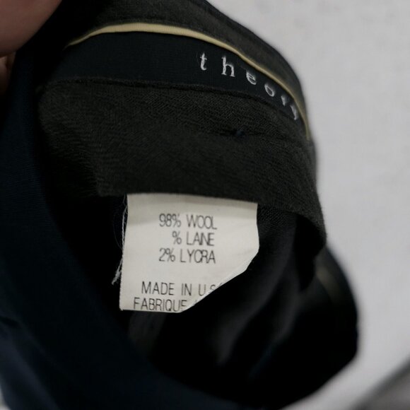 THEORY Men's Navy Blue Dress pants Wool Blend Made in USA Measured size 35.5x32 - Picture 6 of 7